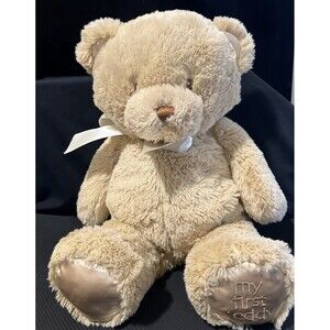 Baby Gund My First Teddy Bear Plush Tan 10" Stuffed Animal Satin Feet 4043974